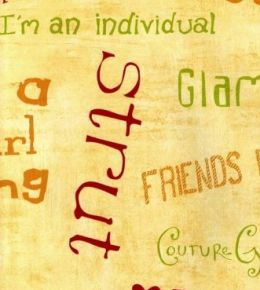 stenska tapeta z napisi - rumena